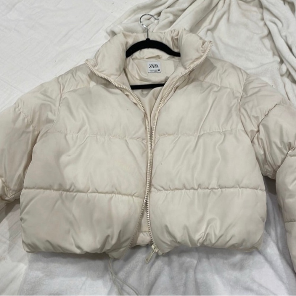 Zara Cream Puffer Jacket